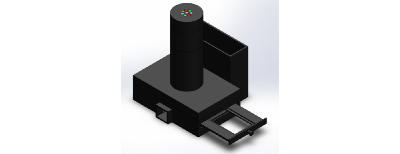 3D CAD render of the microscope